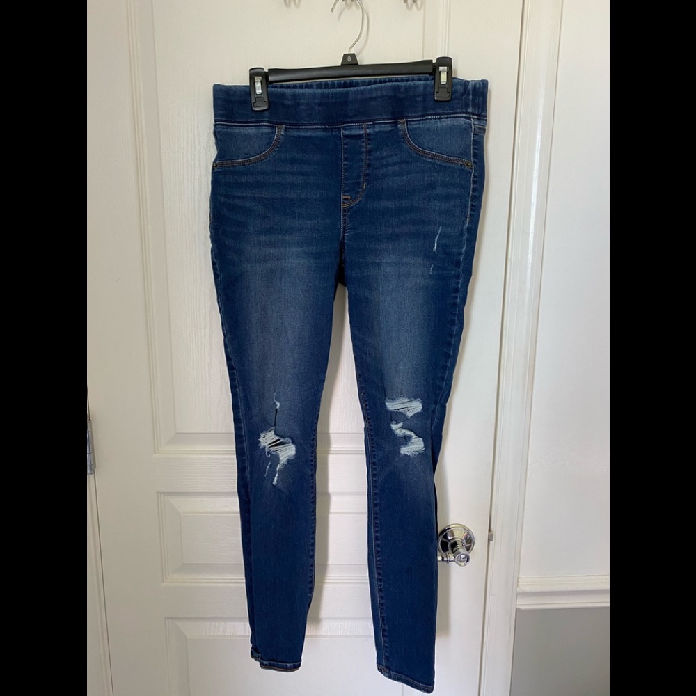 Midrise elastic waistband jeans